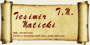 Tešimir Maticki vizit kartica